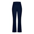 thumbnail image 3 of Lenpel Women's Flare Yoga Pants Drawstring Medium Rise Side Striped Bell Bottom Casual Pants Bootcut Workout Pants(Dark Blue,Large), 3 of 6