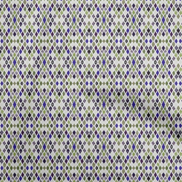 oneOone Polyester Spandex Vert Clair Tissu Asiatique Ikat Robe Tissu Tissu Imprimé par la Cour 56 Pouces de Large
