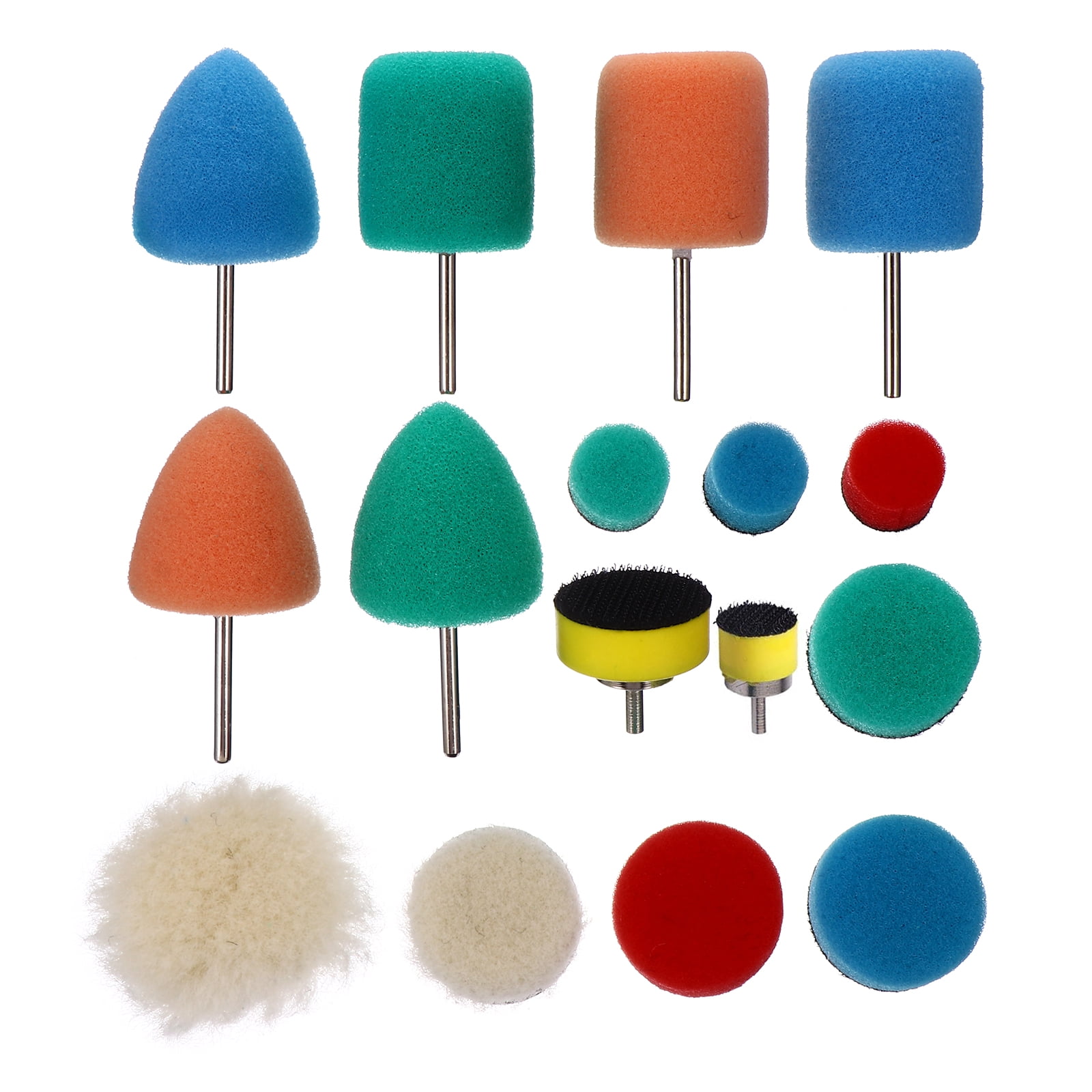 FRCOLOR car buffer 16pcs Car Polishing and Buffing Sponge Pads Kit ...