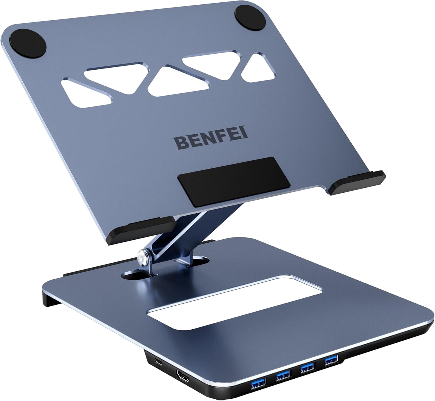 Support d'ordinateur portable BENFEI avec station d'accueil USB C 6-en-1, HDMI 4K@60Hz, 4*USB3.0, 100W PD