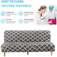 thumbnail image 1 of 2024 Futon Slipcover Armless Sofa Covers Stretch Sofa Bed Slipcover Protector Elastic (Light Gray Animal), 1 of 8