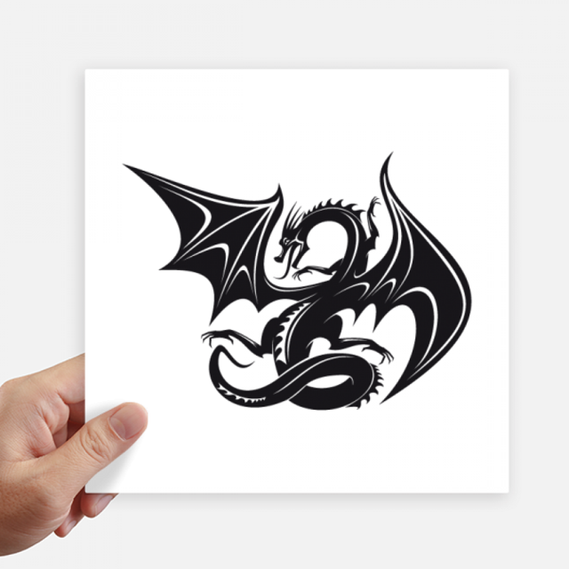 Dragon animaux Art Grain Outline Sticker Tags Wall Picture Laptop Decal Self adhesive