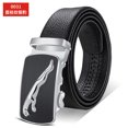 thumbnail image 3 of Volkmi Belt Wholesale Men's Scratch Resistant Hemming Microfiber Belt Men's Automatic Buckle Belt Lychee Pattern Belt 120cm_ Hemming Hollow Gold Leopard, 3 of 6