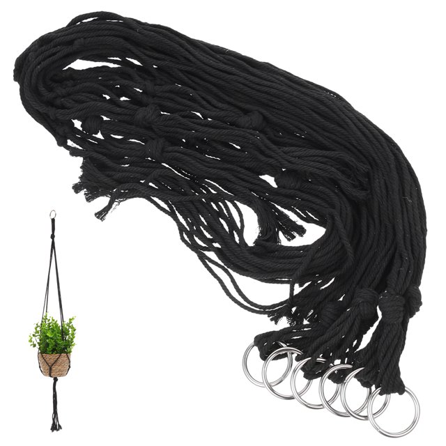 Miangastore 6pcs Macrame Plant Hanger For Plant Pots Inch Woven Rope Hanger Kits With Hooks Hanging Planter Basket For Indoor Boho Home Decor