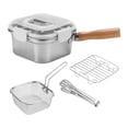 thumbnail image 3 of Lipstore Small Deep Fryer Pot with Lid Leakproof Food Storage Containers with Handle Square Cooking Pot for Chicken French Fries Stews White, 3 of 8