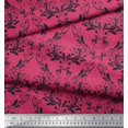 thumbnail image 3 of Soimoi Pink Rayon Crepe Fabric Filigree Damask Print Sewing Fabric Yard 46 Inch Wide, 3 of 3