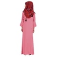 thumbnail image 4 of Bimba Vêtements Islamiques pour Femmes Longue Robe de Prière Maxi avec Hijab Imprimé Abaya en Rayonne Robe Musulmane à Boutons devant, 4 of 7