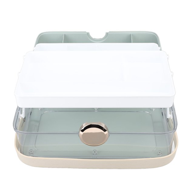 Boîte Organisatrice Cosmétique Grande Capacité avec Poignée, Boîte de Rangement pour Maquillage pour Coiffeuse