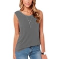 thumbnail image 2 of Timegard Tank Tops for Women Sleeveless Round Neck Backless Shirts Solid Color Casual Fashion Tops, 2 of 5