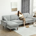 thumbnail image 2 of HOMCOM Changeable Sectional Sofa with Changeable Chaise Lounge, Grey, 2 of 10
