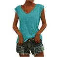 thumbnail image 1 of XZNGL T-Shirt Printing Machine Fashion Woman Causal V-Neck Printing Solid Blouse Sleeveless T-Shirt Summer Tops Sleeveless Tops for Women Summer Tops for Women Fashion Tops for Women, 1 of 4