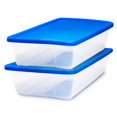 thumbnail image 1 of Homz Snaplock 41 Qt Contenant de Rangement en Plastique Empilable avec Couvercle, Lot de 2, Bleu, 1 of 10