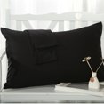 thumbnail image 3 of Bangcool Taies d'Oreiller en Coton Noir, 400 Fils, Standard, (2 Unités), 3 of 3