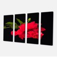 thumbnail image 2 of Bright Red Hibiscus on Black - Large Floral Canvas Art Print, 2 of 3