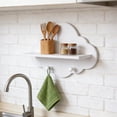 thumbnail image 4 of Wooden Storage Rack Wooden Cloud Wall Shelf with Hooks Multifunctional Storage Rack for Kids Room Toy Display and Coat Hanging(White,1Pcs) JASKFLY, 4 of 6