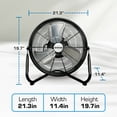 thumbnail image 3 of Hurricane Pro Series 16 Inch High Velocity Metal Orbital Floor Fan, Black, 3 of 9