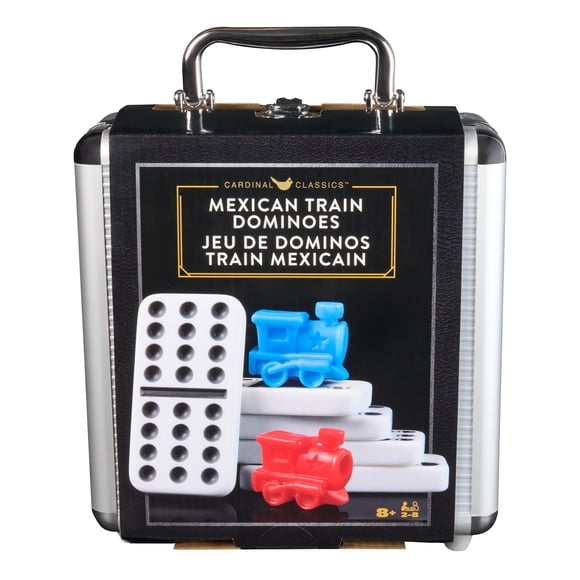Traditions - Mexican Train Dominoes Game in Aluminum Cary Case