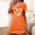 thumbnail image 2 of Rbaofujie Peignoirs pour Femmes Nuisette Courte Surdimensionnée pour Femmes Imprimée à Col Rond et Manches Courtes Robe Pyjama d'Halloween pour Femmes, 2 of 4