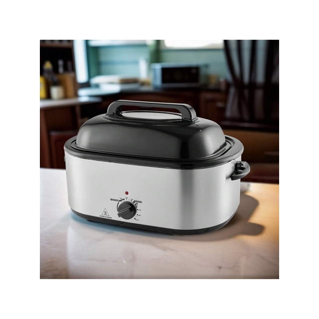 Electric Roaster Oven, 26 QT Turkey Roaster Oven With Self-Basting Lid, 1450W Roaster Oven With Defrost & Warm Function, Adjustable Temperature, Removable Pan & Rack, Fits Turkeys Up To 30LBS