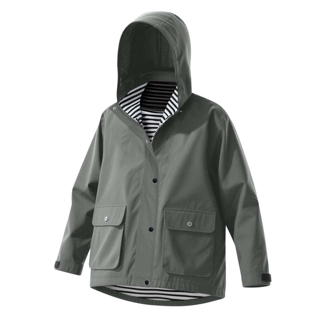 Imperméable pour Fillette, Imperméable Uni d'Extérieur à Capuche, Coupe-Vent, Manteau d'Extérieur