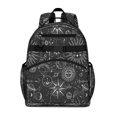thumbnail image 1 of Celestial Goth Students Backpack with Steampunk Moon, Star, and Sunburst Design, Ethereal Cosmic Art Print, Adjustable Chest Strap and Large Capacity for s, 1 of 6