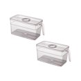 thumbnail image 1 of Oleegame 2PC Kids Snack Boxes For School Kitchen Storage Basket Kitchen Storage Basket Clear Stackable Fridge Storage Containers With Handle Bread Box For Kitchen Counter Airtight, 1 of 9
