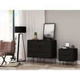 thumbnail image 2 of Manhattan Comfort Commode en Bois Rockefeller et Table de Nuit, Noir, 2 of 10
