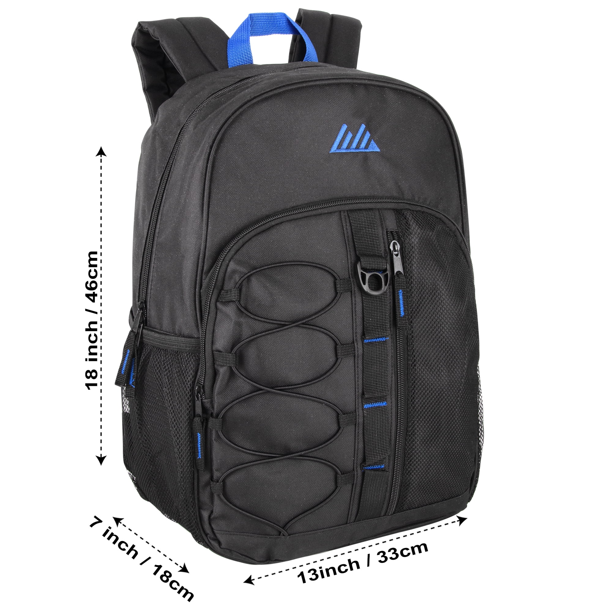 Summit Ridge Single Multi-Pocket Bungee Cord Backpack for Travel and Commuting in Black