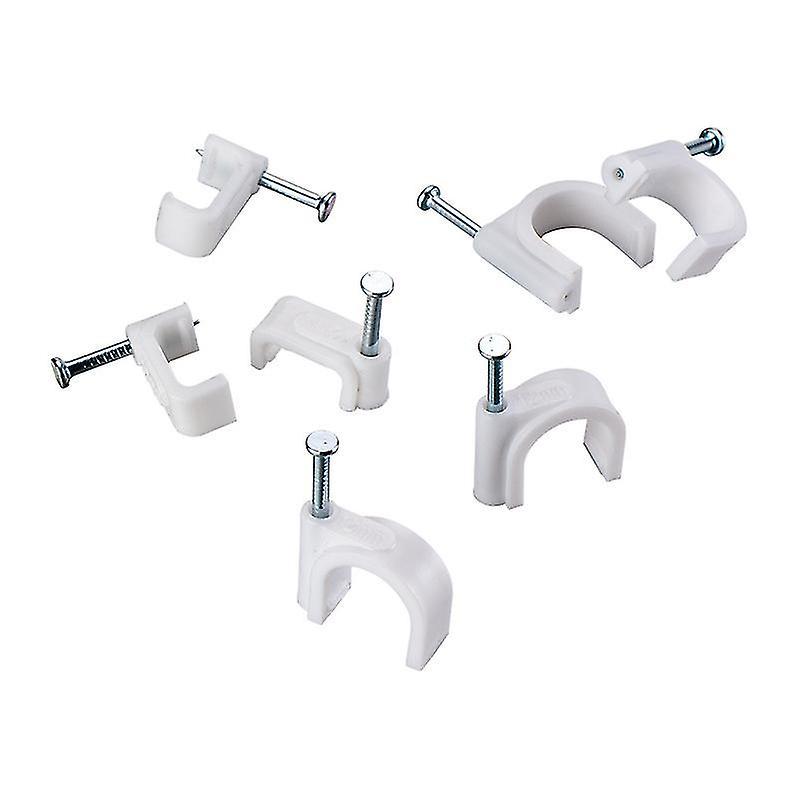Cable Clips Nail Clamps Cable Attachment Wall For Nailing For Electric Cables Network Cables Earth(200pcs, White) -aya