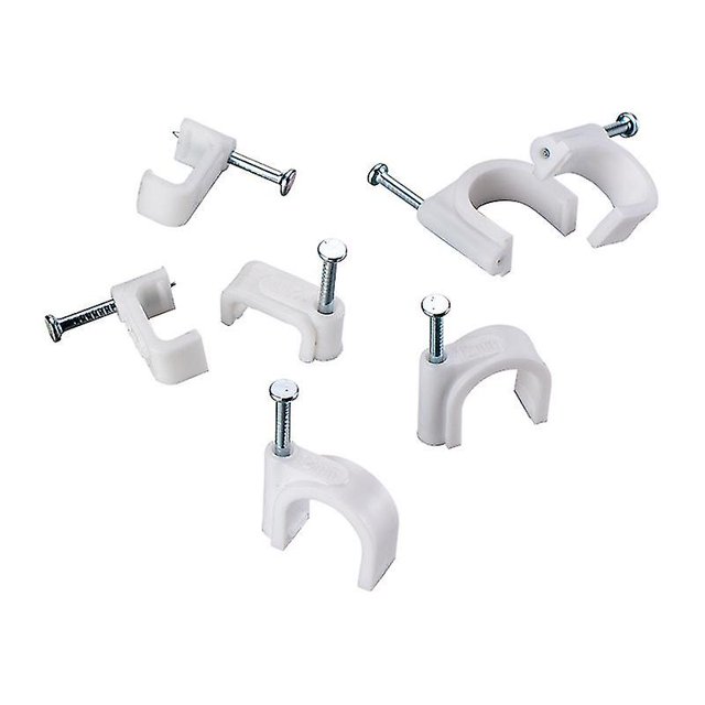 Cable Clips Nail Clamps Cable Attachment Wall For Nailing For Electric Cables Network Cables Earth(200pcs, White) -aya