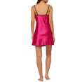 thumbnail image 3 of INSPIRE CHIC Nuisette en Satin à Dentelle pour Femme, Col en V, Robe de Détente, Camisole, Chemises de Nuit, TP, Rouge Rose, 3 of 6