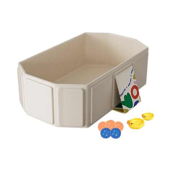 Hearth & Gear Foldable Bathtub For Kids Toddler Bath Tub With Drain Plug Foldable Tub With 5 And 2 Toys Portable Bathroom Pool Water Toy Cat Dog Wash Shower Basin (White) Bathroom Storage Towel Racks