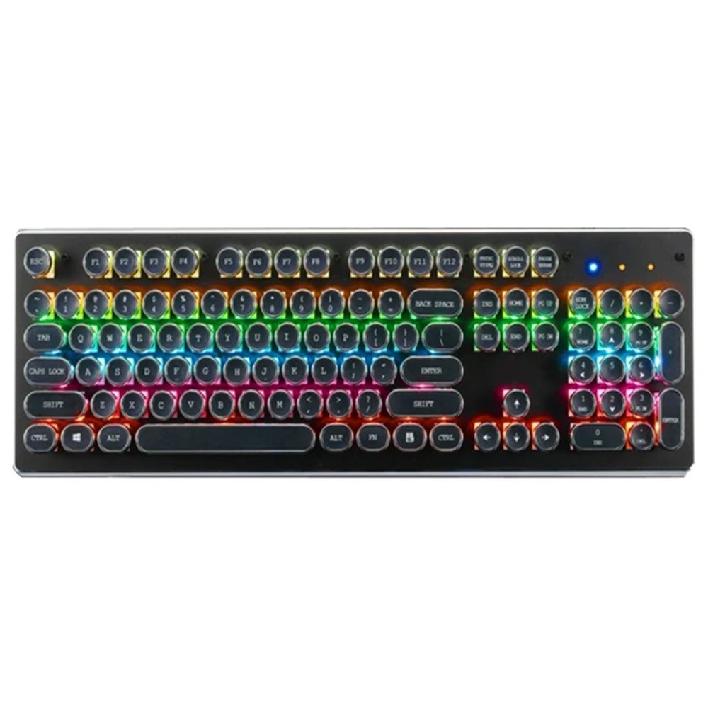 104-Key Wired Mechanical Keyboard Blue Switch Ergonomic Design Backlight Multiple Lighting Modes Compact Layout Free Game Keyboard Compatible with Windows & Portable