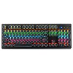 104-Key Wired Mechanical Keyboard Blue Switch Ergonomic Design Backlight Multiple Lighting Modes Compact Layout Free Game Keyboard Compatible with Windows & Portable