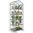 thumbnail image 1 of Outsunny 5 Tier Mini Greenhouse, Portable Outdoor Flower Stand, Clear, 1 of 10