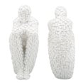 thumbnail image 1 of Mosaic Man Figurine, White Mosaic Sculpture Bookend Function Eco Friendly  For Bedroom, 1 of 8