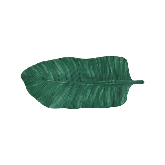 Hometrends Plateau Feuille en Bambou Mélamine Vert 17.625 Inch