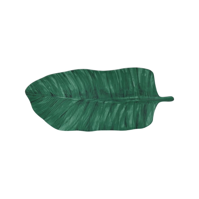 Hometrends Plateau en Mélamine de Bambou à Feuilles Vert 17,625 Po Plat de Service en Forme de Feuille Verte avec Veines Texturées, Fait de 55 % de Bambou et 45 % de Mélamine, durable pour la Vaisselle et le buffet à l'Extérieur, Convient Aussi aux Réceptions Décontractées à l'Extérieur.
