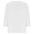 thumbnail image 4 of WRKEKC Chemises à Manches Longues pour Femmes, Hauts à Manches Longues pour Femmes, Haut/chemise à Col Rond à Manches Trois-Quarts Ample et Décontracté Uni pour Femmes, 4 of 7