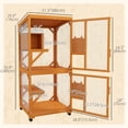 thumbnail image 3 of PawHut Maisonnette Extérieure pour Chat, Grand Catio avec Roues, Boîte de Repos, Orange, 3 of 9
