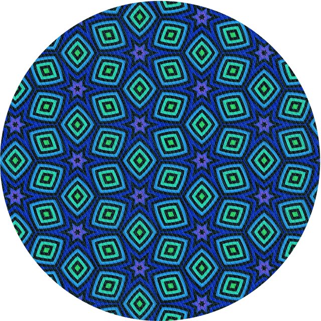 Ahgly Tapis Rond Lavable en Machine Intérieur Transitionnel Turquoise Foncé Vert, 3 Pieds Rond