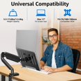 thumbnail image 2 of MOUNTUP Laptop Arm Mount for Desk Holds 3.3-17.6lbs, Single Laptop Computer Desk Mount for 13-17 Inch Notebook Fully Adjustable Laptop Tray Stand with Gas Spring Arm, with Clamp/Grommet Base MU4007, 2 of 5