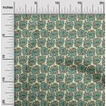 thumbnail image 1 of oneOone Silk Tabby Fabric Leaves & Floral Block Printed Craft Fabric BTY 42 Inch Wide, 1 of 5