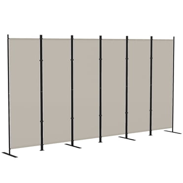 HOMCOM 6 Panel Room Divider, Folding Privacy Screen, Beige