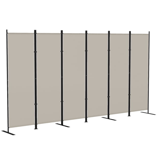 HOMCOM Cloison de Séparation à 6 Panneaux, Paravent Pliant, Beige