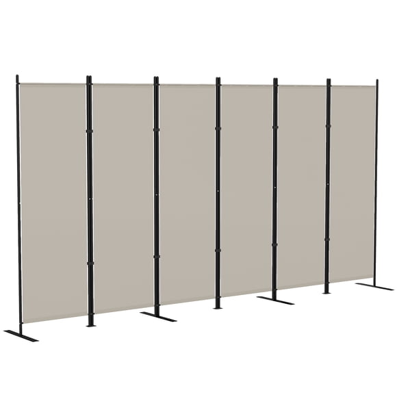 HOMCOM 6 Panel Room Divider, Folding Privacy Screen, Beige