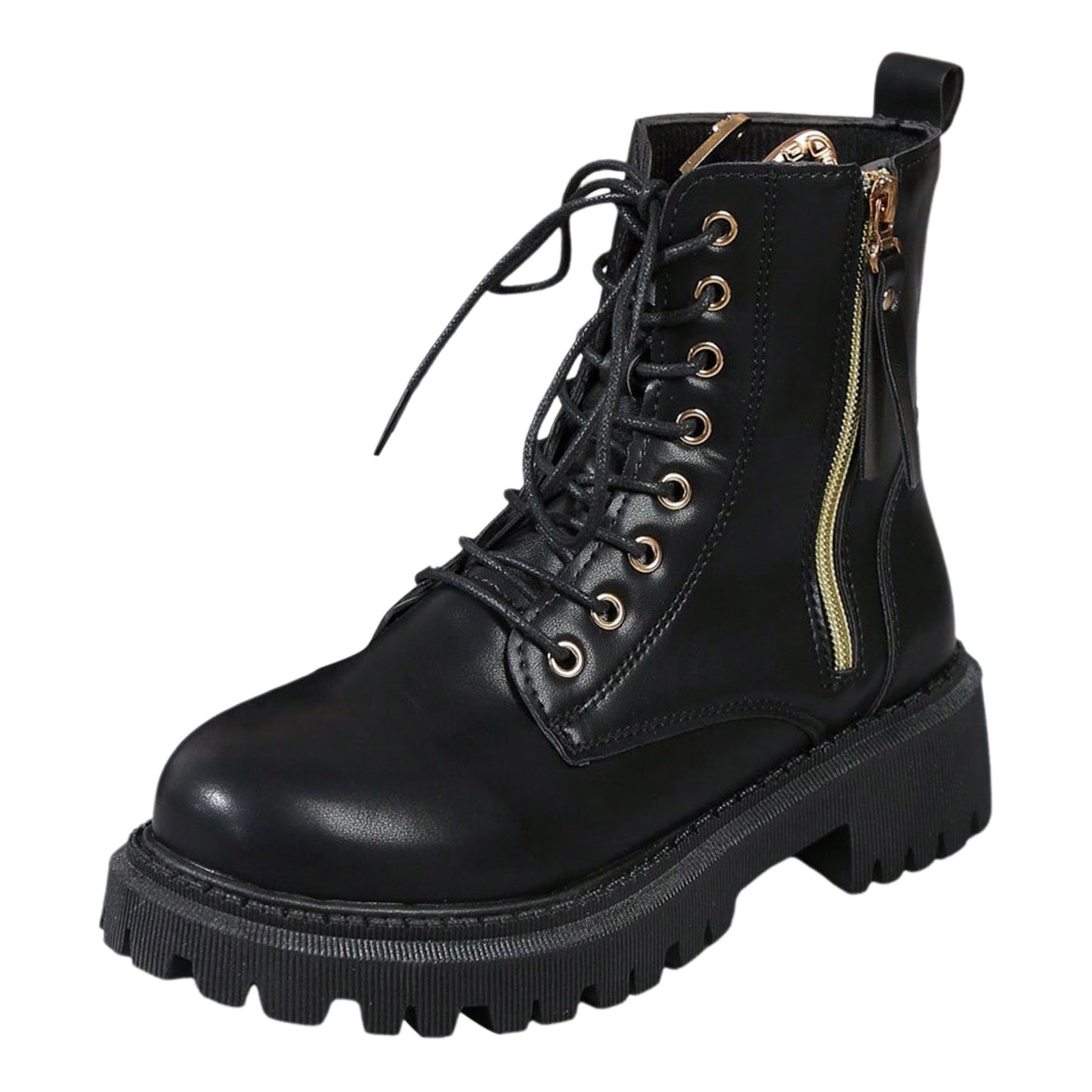 B91xZ Bottes Compensées pour Femmes Imperméables en Peluche Bottillon Chelsea Botte Chelsea,Noir 8