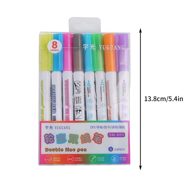 EGNMCR Stylo Double Ligne Couleur Surligneur Flash Coloré Stylo Multifonction 4ml the Pen