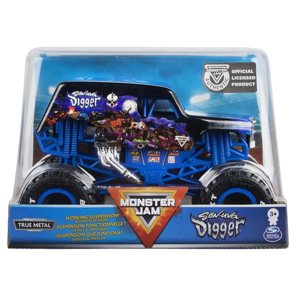 Monster Jam, Official Son-uva Digger Monster Truck, Die-Cast Vehicle, 1:24 Scale