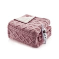 thumbnail image 1 of Throw Sherpa Heated Blanket, 50"x60" Temperature Control & Timer Settings, Machine Washable Fast Heating Electric Throw, ETL Certified for Bedroom & Living Room, 1 of 8